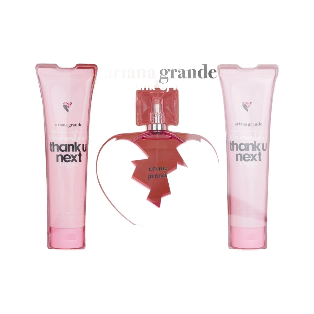 Ariana Grande Thank U Next Eau De Parfum Spray 100 ml & Body Souffle 100 ml & Shower Gel 100 ml