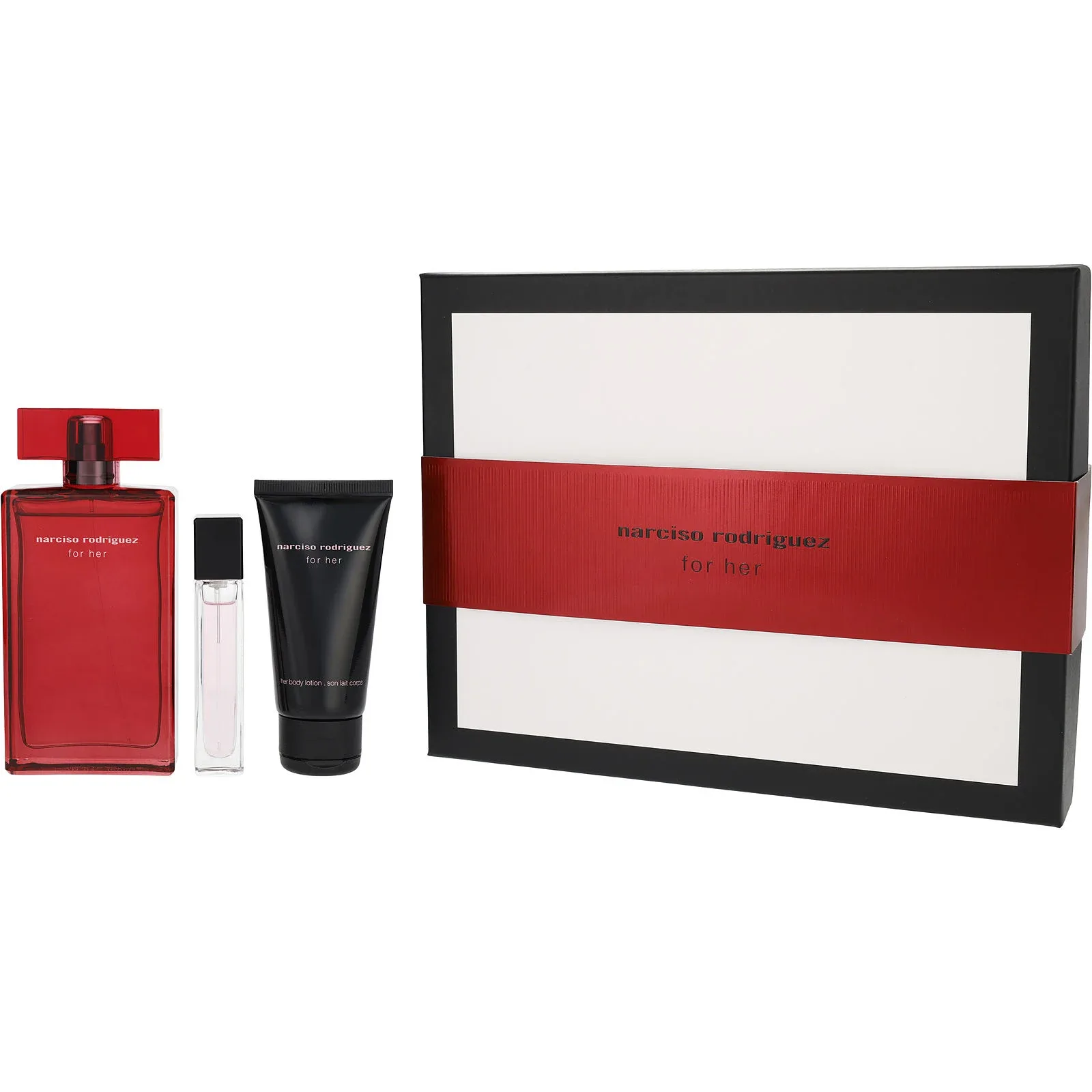 Narciso Rodriguez Intense Set-Eau De Parfum  100 ml & Body Lotion 50 ml & Eau De Parfum Spray 10 ml